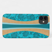 Coques Case-Mate iPhone Laniakea Hawaiian Faux Wood Surfer Turquoise (Dos (Horizontal))