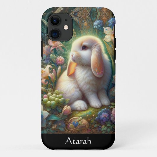 Coques Case-Mate iPhone Lapin Adorable Avec Fleurs D'Aquarelle (Dos)