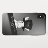 Coques Case-Mate iPhone Lapin blanc dans le chapeau supérieur personnalisé (Dos (Horizontal))
