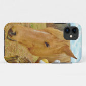 Coques Case-Mate iPhone Lapin blanc et cheval jaune blond (Dos (Horizontal))