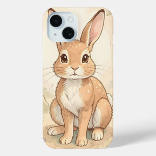 Coque Pour iPhone 15 Lapin brun mignon dans une forêt