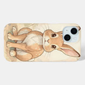 Coques Case-Mate iPhone Lapin brun mignon dans une forêt (Verso (horizontal))