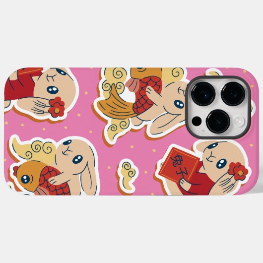 Coques Case-Mate iPhone Lapin chinois - Lapins Zodiac (Verso (horizontal))