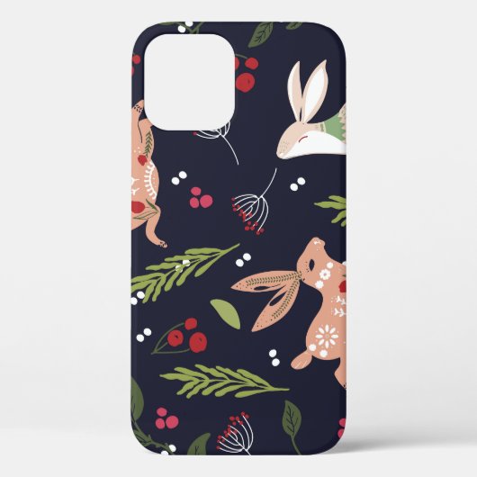 Coques Case-Mate iPhone Lapin d'art populaire scandinave (Verso)