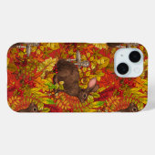 Coques Case-Mate iPhone Lapin d'automne en rouge (Verso (horizontal))