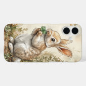 Coques Case-Mate iPhone Lapin de forêt à l'aquarelle Nature (Verso (horizontal))