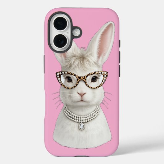 Coques Case-Mate iPhone Lapin de mode drôle avec des lunettes léopard (Verso)