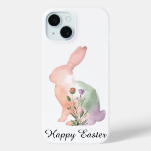 Coque Pour iPhone 15 Lapin de Pâques à l'aquarelle douce