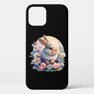 Case-Mate iPhone Case Lapin de Pâques avec Fleurs, Bunny de printemps jo
