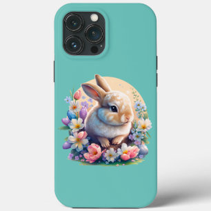 Case-Mate iPhone Case Lapin de Pâques avec Fleurs, Bunny de printemps jo