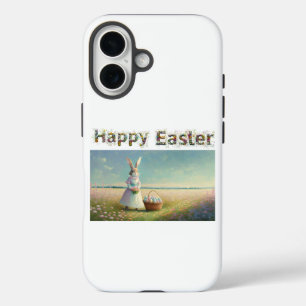 Coques iPhone 16 lapin de Pâques avec oeufs de Pâques Joyeuses Pâqu