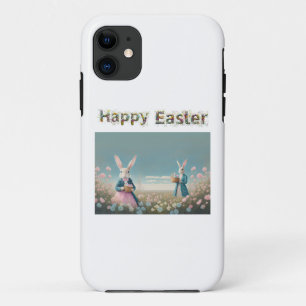 Case-Mate iPhone Case Lapin de Pâques avec oeufs de Pâques Joyeux Pâques