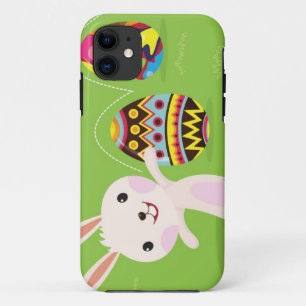 Coque Case-Mate Pour iPhone Lapin de Pâques espiègle avec les oeufs peints