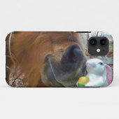 Coques Case-Mate iPhone Lapin de Pâques et cheval Brown (Dos (Horizontal))