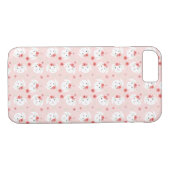 Coques Case-Mate iPhone Lapin Lapin Fleur Motif rose (Dos (Horizontal))