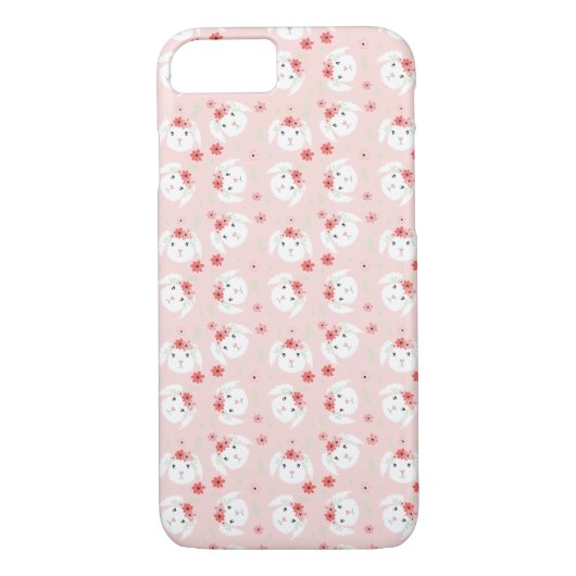 Coques Case-Mate iPhone Lapin Lapin Fleur Motif rose (Dos)