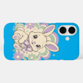 Coques Case-Mate iPhone Lapin pastel groovy des années 70 (Verso (horizontal))