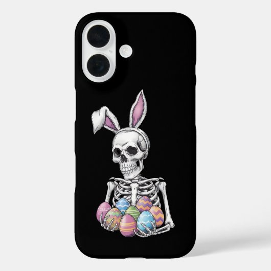 Coques Case-Mate iPhone Lapin squelette tenant des œufs de Pâques Lapin dr (Verso)