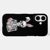 Coques Case-Mate iPhone Lapin squelette tenant des œufs de Pâques Lapin dr (Verso (horizontal))