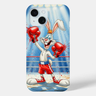 Coque Pour iPhone 15 Lapin sur le ring de boxe, par Natasha Us