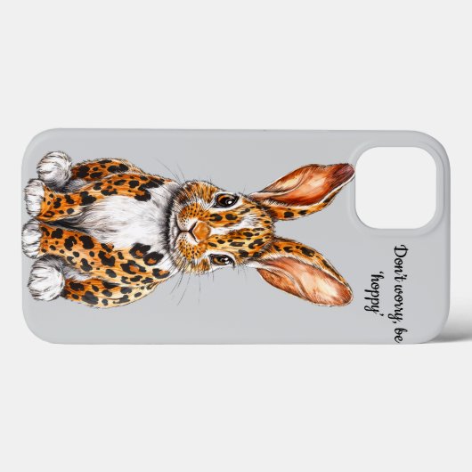 Coques Case-Mate iPhone Lapin unique avec léopard tacheté (Verso (horizontal))