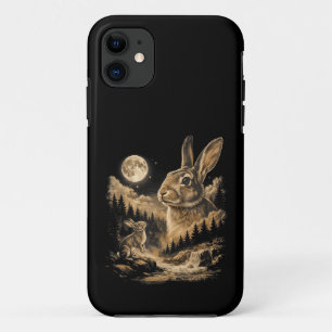 Case-Mate iPhone Case Lapin Vintage Hurleur à la Lune Art de Nuit de Lap