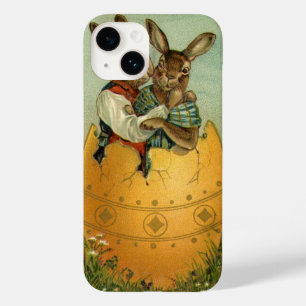 Coques Pour iPhone Lapins dans un œuf d'or, Pâques victorien vintage 