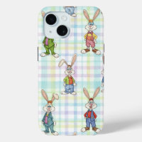 Lapins sur fond à carreaux, par Natasha Us