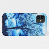 Coques Case-Mate iPhone L'arbre dans la glace bleue (Dos (Horizontal))