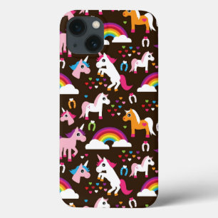 iPhone 13 Case l'arc-en-ciel de licorne badine le cheval