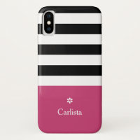 Large Black Horizontal Stripes Dark Rose Nom Faisy