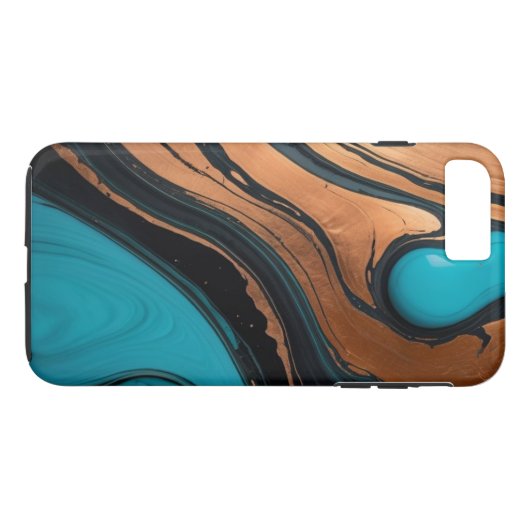Coques Case-Mate iPhone Larmes turquoise (Dos (Horizontal))