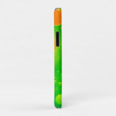 Coques Case-Mate iPhone L'art Abstrait de la bulle orange et verte (Dos/Droite)
