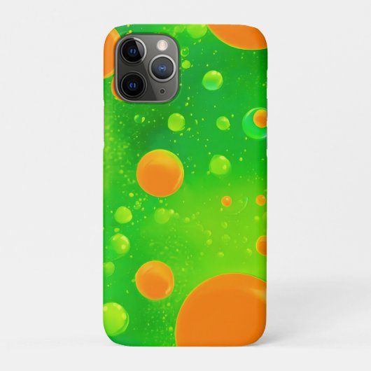 Coques Case-Mate iPhone L'art Abstrait de la bulle orange et verte (Dos)