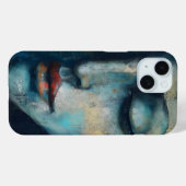 Coques Case-Mate iPhone L'art Abstrait de la femme bleue (Verso (horizontal))