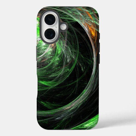 Coques Case-Mate iPhone L'art Abstrait vert du monde entier (Verso)