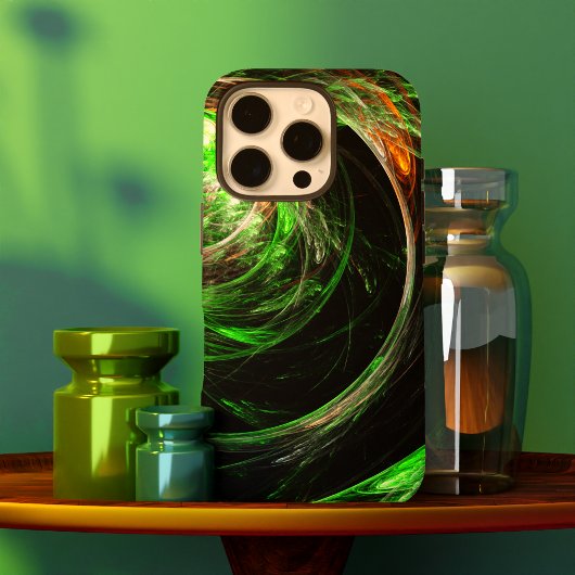 Coques Case-Mate iPhone L'art Abstrait vert du monde entier