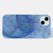 Coques Case-Mate iPhone L'art bleu abstrait (Verso (horizontal))