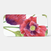 Coques Case-Mate iPhone L'art floral des Papes rouges (Verso (horizontal))