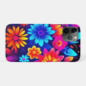 Coques Case-Mate iPhone L'art floral du néon (Dos (Horizontal))