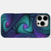 Coques Case-Mate iPhone L'art fractal abstrait moderne violet rencontre le (Verso (horizontal))
