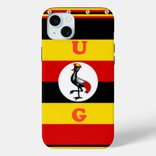 Coque iPhone 15 Mini L'Art Vibrant Ouganda Inspiré Du Drapeau