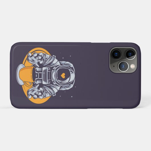 Coques Case-Mate iPhone L'astronaute aime le café (Dos (Horizontal))