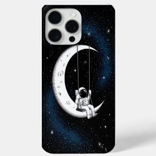 Coque iPhone 15 Pro Max L'astronaute se balançant sur la lune dans un ciel