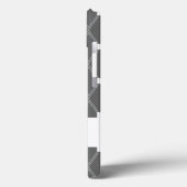 Coques Case-Mate iPhone Latis de Jacquard gris avec monogramme (Verso / Gauche)