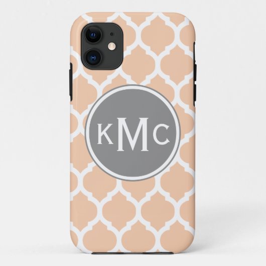 Coques Case-Mate iPhone Latis marocain Gris Rose Pêche (Dos)
