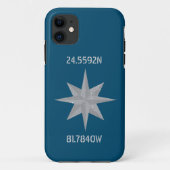 Coques Case-Mate iPhone Latitude et Longitude avec icône de boussole marin (Dos)