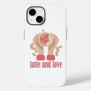 Coque Pour iPhone 14 Latte et coupe d'amour, mains et citation de café
