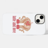 Coques Case-Mate iPhone Latte et coupe d'amour, mains et citation de café (Verso (horizontal))