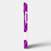 Coques Case-Mate iPhone Lattice de Jacquard pourpre avec monogramme (Verso / Gauche)